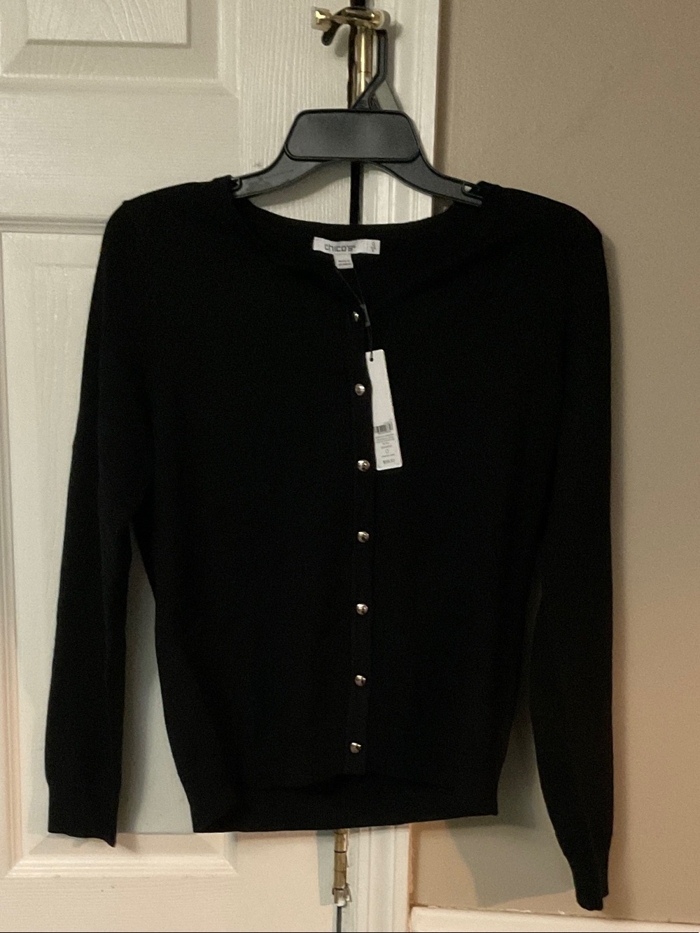 Chico's Black Button-Front Cardigan